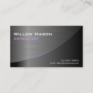 Black Stainless Steel Curved, Business Card