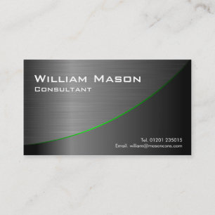 Black Stainless Steel Curved, Business Card