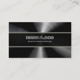 Black Stainless Steel & Grey Accents Template Business Card