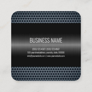 Black Stainless Steel Metal Look Square Business Card