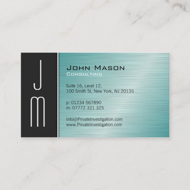 Black Stainless Steel Professional Business Card (Front)
