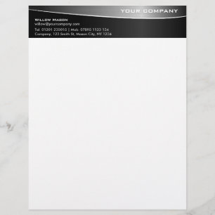 Black Stainless Steel Professional Letterhead v2