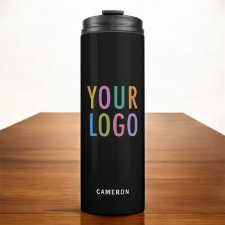 Black Stainless Steel Tumbler Business Logo 12 oz