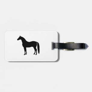 Black Stallion Elegant Horse Silhouette Drawing Luggage Tag