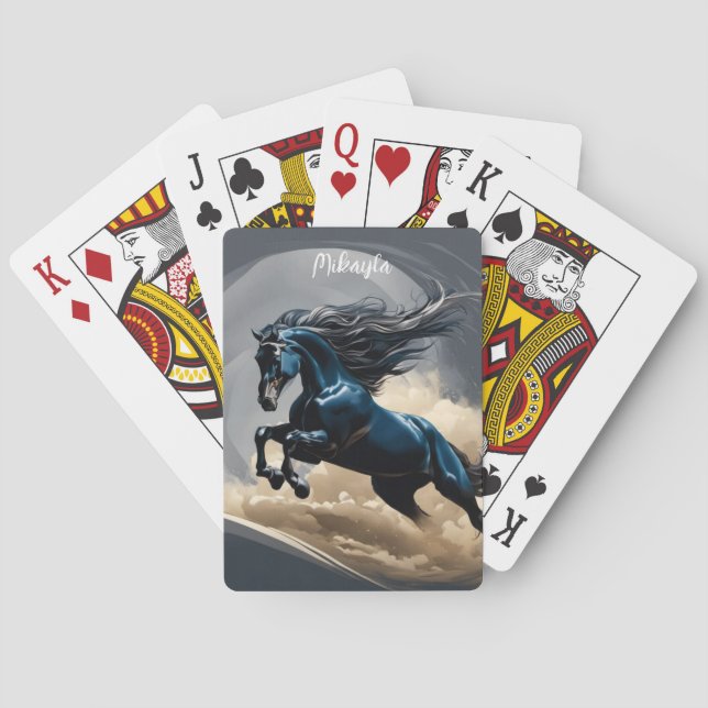  Black Stallion Galloping Playing Cards (Back)