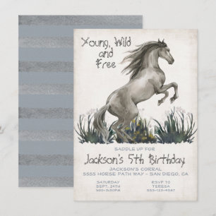 Black Stallion Horse Birthday Party Invitation