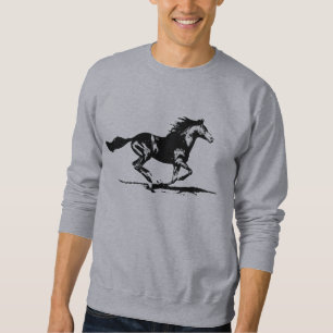 Black Stallion Horse Graphic Sweatshirt