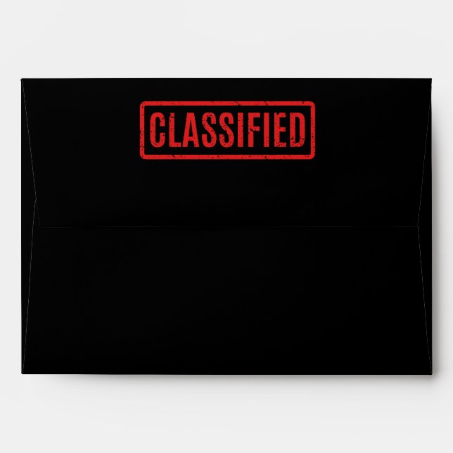 Black Stamped Classified Envelope (Back (Top Flap))