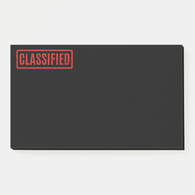 Black Stamped Classified Notes (Front)