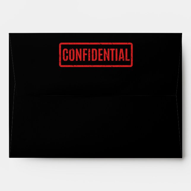 Black Stamped Confidential Envelope (Back (Top Flap))
