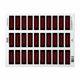 Black Stamped Confidential Label