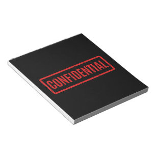 Black Stamped Confidential Notepad