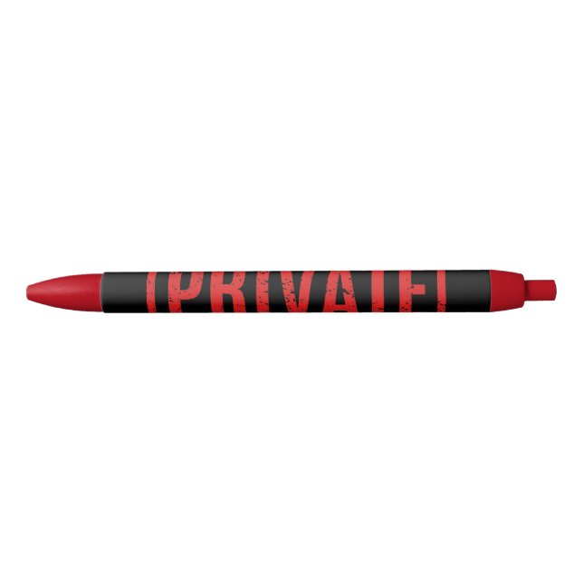 Black Stamped Private Black Ink Pen (Front)