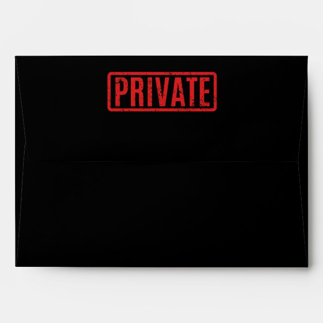 Black Stamped Private Envelope (Back (Top Flap))
