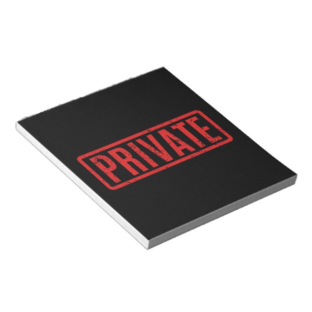 Black Stamped Private Notepad (Angled)