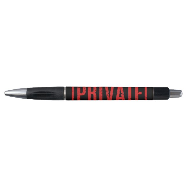 Black Stamped Private Pen (Front)