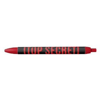 Black Stamped Top Secret Black Ink Pen