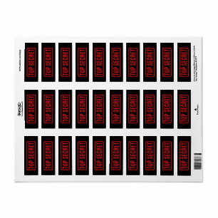 Black Stamped Top Secret Label