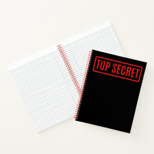 Black Stamped Top Secret Notebook