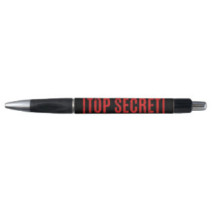 Black Stamped Top Secret Pen
