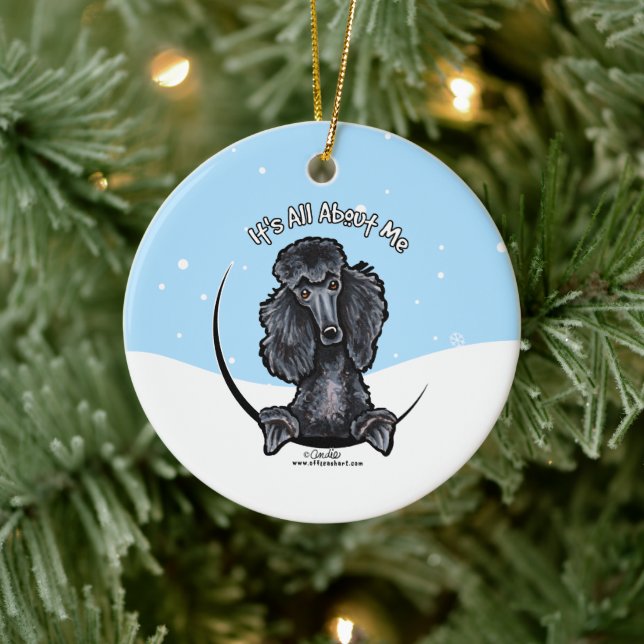 Black Standard Poodle IAAM Christmas Ceramic Tree Decoration (Tree)