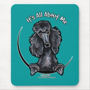 Black Standard Poodle IAAM Mouse Mat
