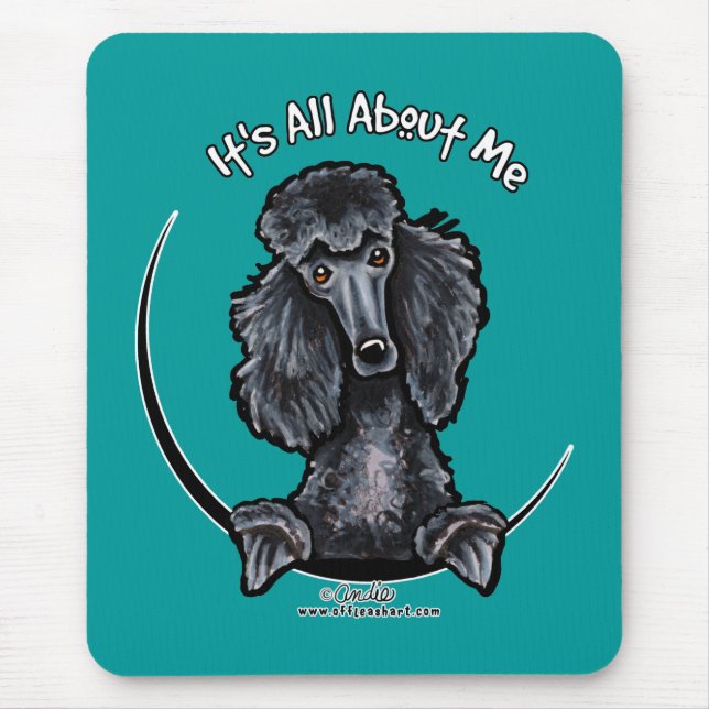 Black Standard Poodle IAAM Mouse Mat (Front)