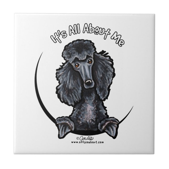 Black Standard Poodle IAAM Tile (Front)