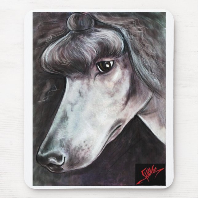 Black Standard Poodle Mousepad (Front)