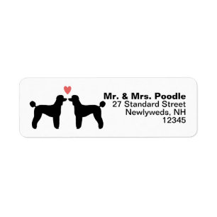 Black Standard Poodle Silhouettes with Heart