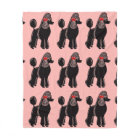 Black Standard Poodles Pink Fleece Blanket