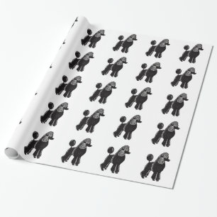 Black Standard Poodles Wrapping Paper