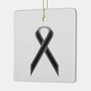 Black Standard Ribbon by Kenneth Yoncich Ceramic Ornament