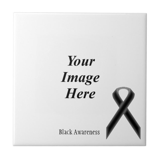 Black Standard Ribbon by Kenneth Yoncich Tile (Front)