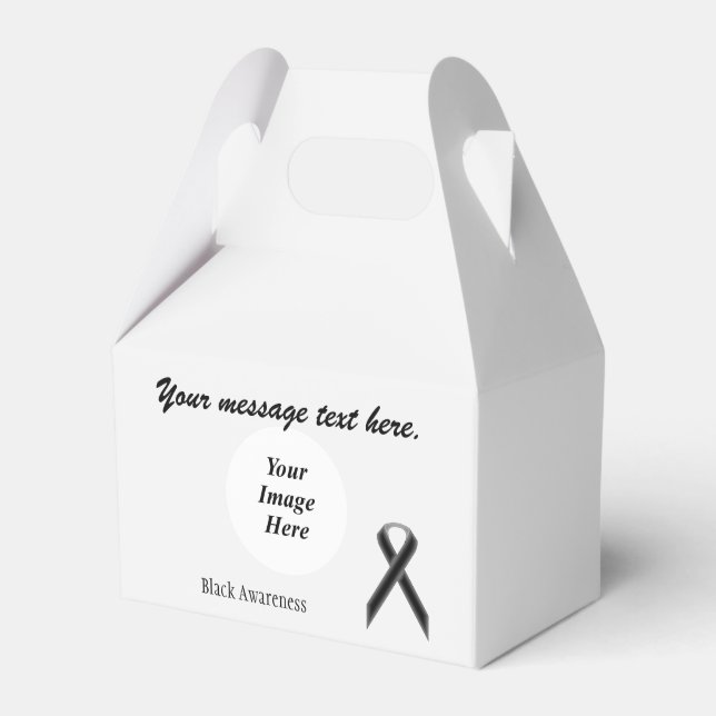 Black Standard Ribbon Template by Kenneth Yoncich Favour Box (Front Side)