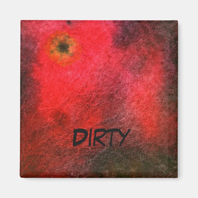 "Black Star" Abstract Dishwasher Status Magnet (Front)