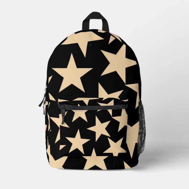 Black Star Celestial Starry Travel & School Bag (Front)