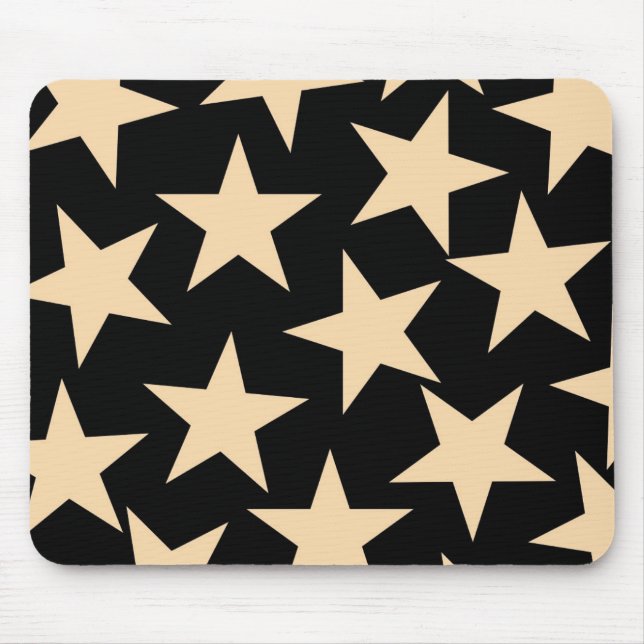 Black Star Celestial Stylish Galaxy-Inspired Mouse Mat (Front)