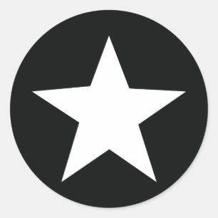 black star icon army classic round sticker