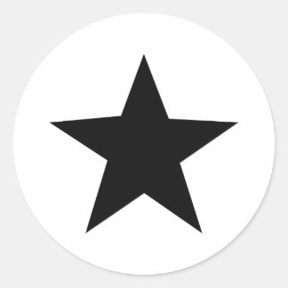 black star icon classic round sticker