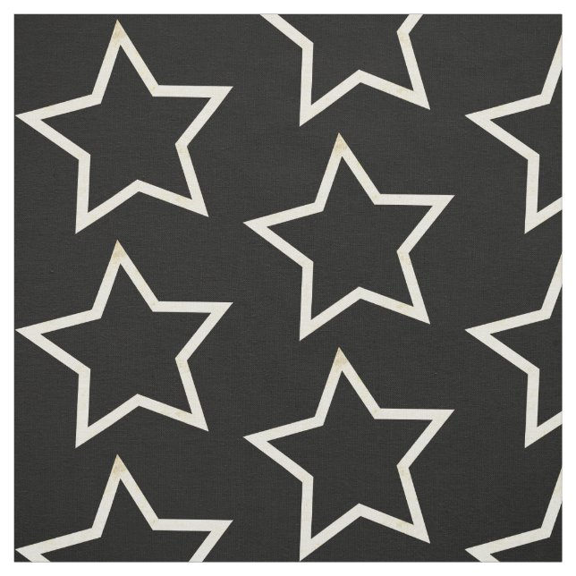 Black Star Pattern Fabric (Swatch)