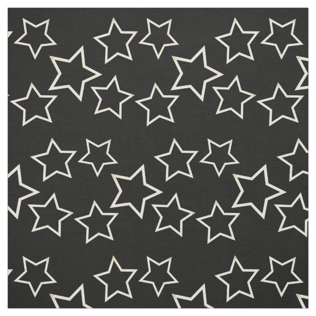 Black Star Pattern Fabric (Swatch)