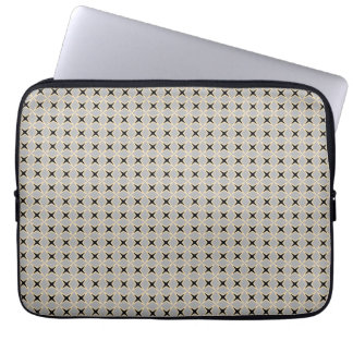 Black Star Pattern in Grey and Gold Tones Laptop Sleeve
