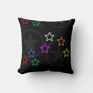 Black Star Pattern Pillow
