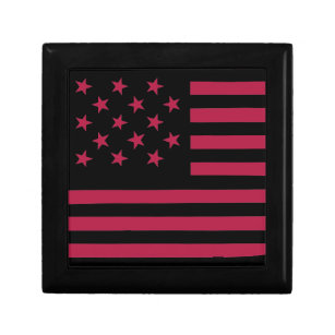 Black Star-Spangled Banner America Flag Gift Box