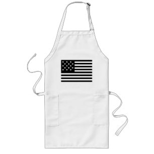 Black Star-Spangled Banner America Flag Long Apron