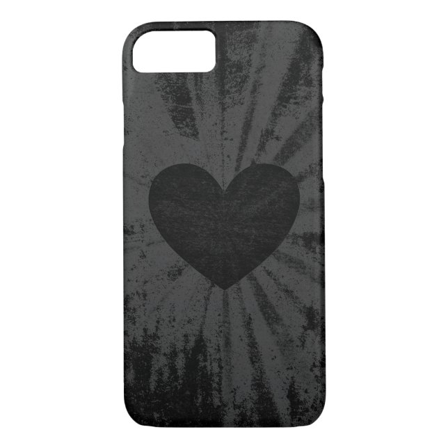 Black starburst valentine heart Case-Mate iPhone case (Back)