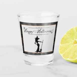 Black Starburst Witch Halloween Shot Glass