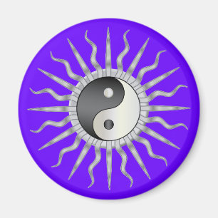 Black Starburst Yin Yang Magnet