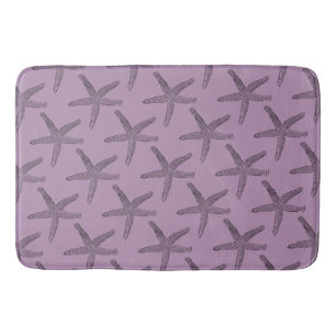 Black Starfish Rosy Purple Small Bath Mats